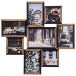Collage con 8 foto "Arthur" in pannello di legno MDF
